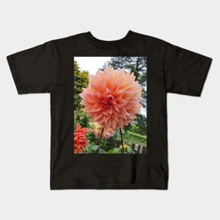 Pale Orange Dahlia Kids T-Shirt